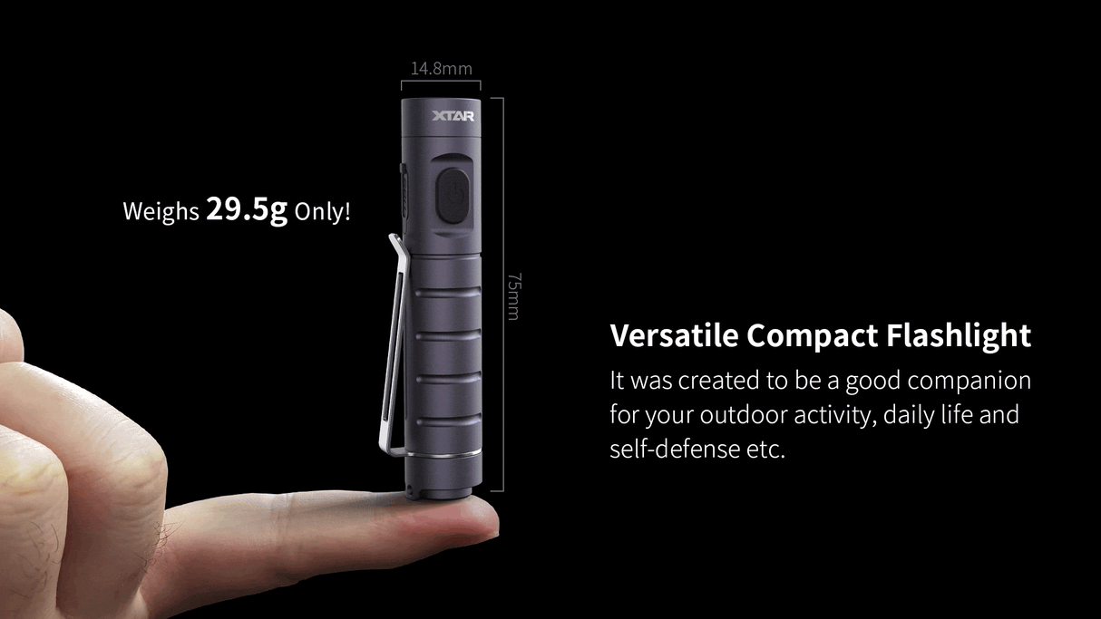 XTAR oppladbar mini lommelykt