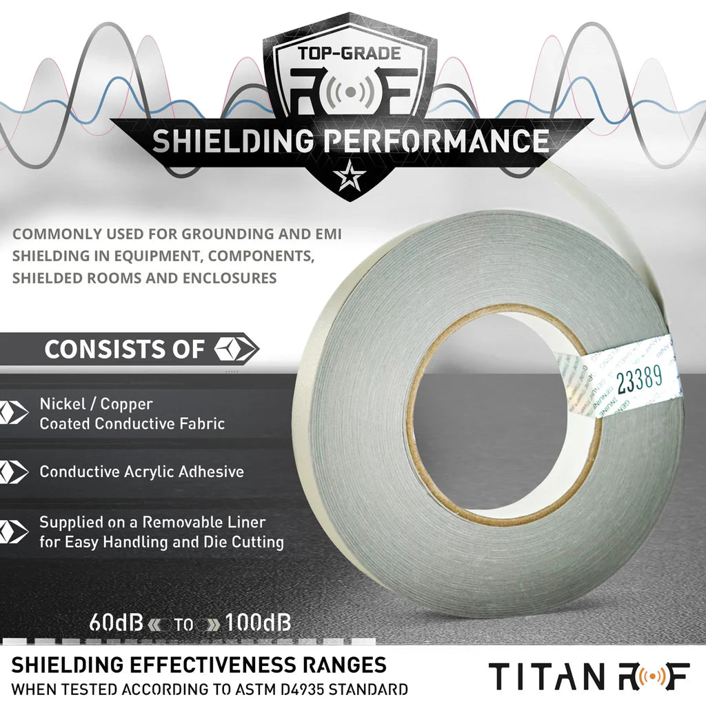 Mission Darkness™ TitanRF Faraday Tape – ledende tape for RF-skjerming