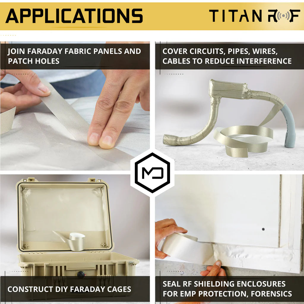 Mission Darkness™ TitanRF Faraday Tape – ledende tape for RF-skjerming