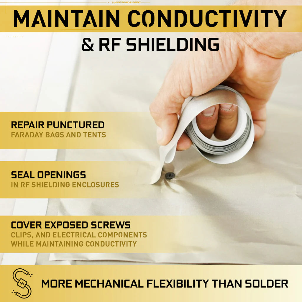 Mission Darkness™ TitanRF Faraday Tape – ledende tape for RF-skjerming