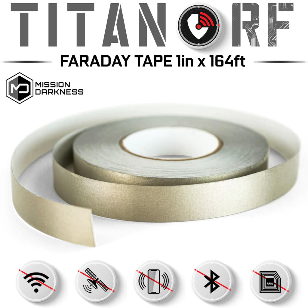 Mission Darkness™ TitanRF Faraday Tape – ledende tape for RF-skjerming