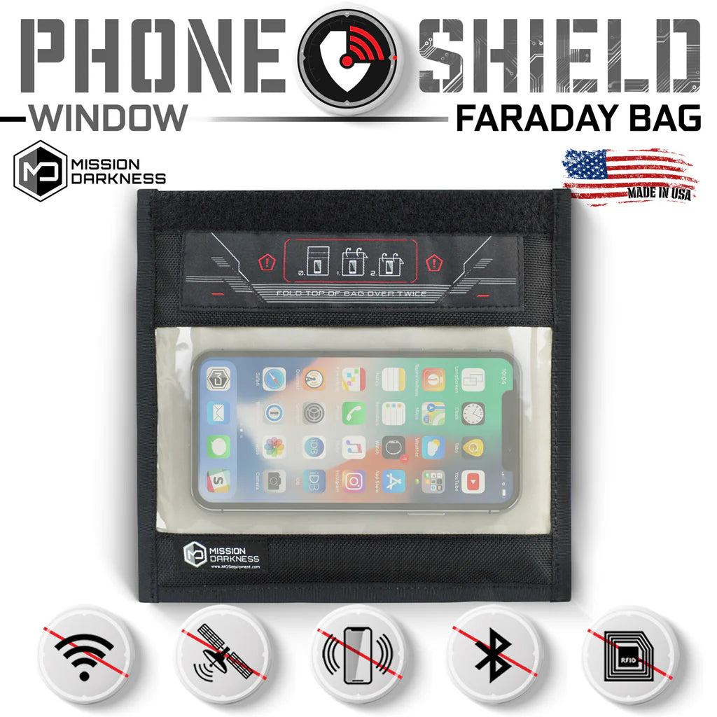 Mission Darkness™ Faradaybag for mobiltelefoner, med vindu