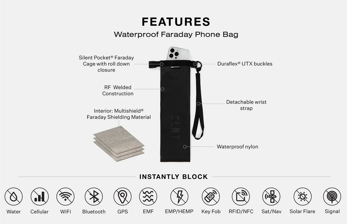 SLNT® - Silent Pocket® Tørrbag - Faraday Dry Bag for mobil