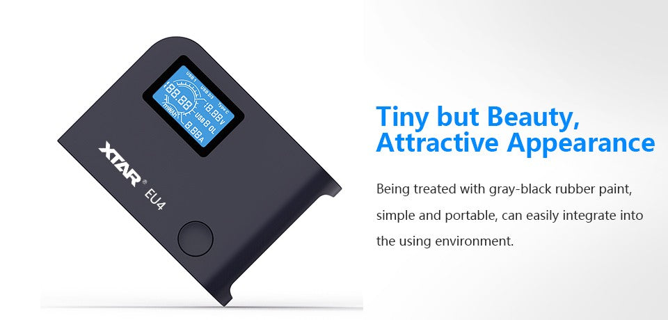 Xtar EU4 64W 4-Port LCD USB-C lader med QC3