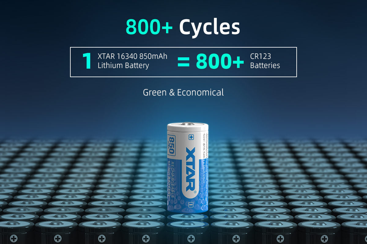 Xtar 16340 Litium Ion batteri 850 mAh