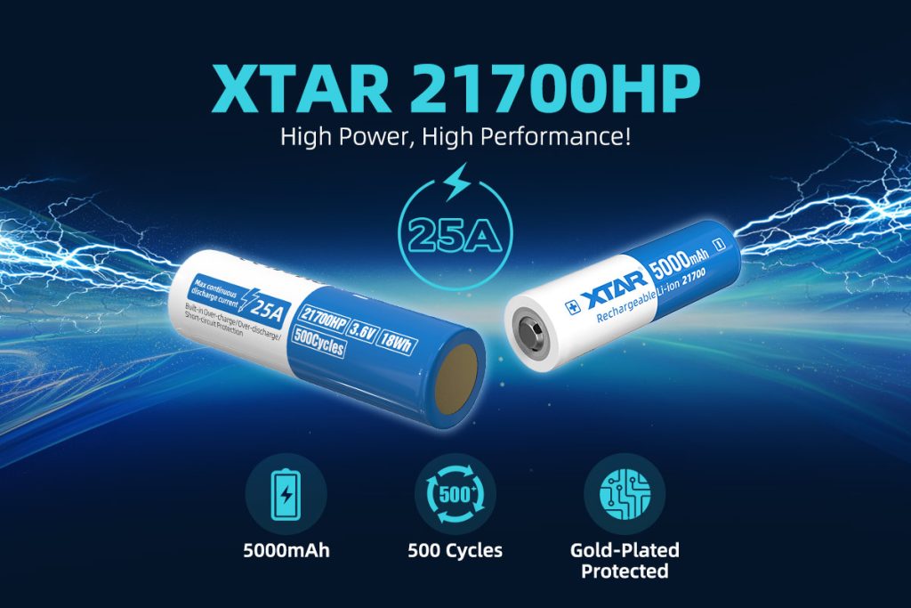 Xtar 21700- HP - 5000 mAh 25A batteri