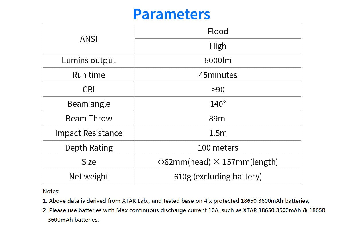 Xtar D30 6000 lumen dykkerlykt