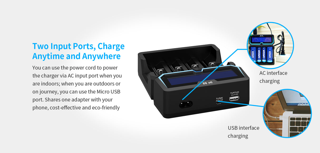 Xtar X4 - Hurtiglader for Li-Ion batterier.