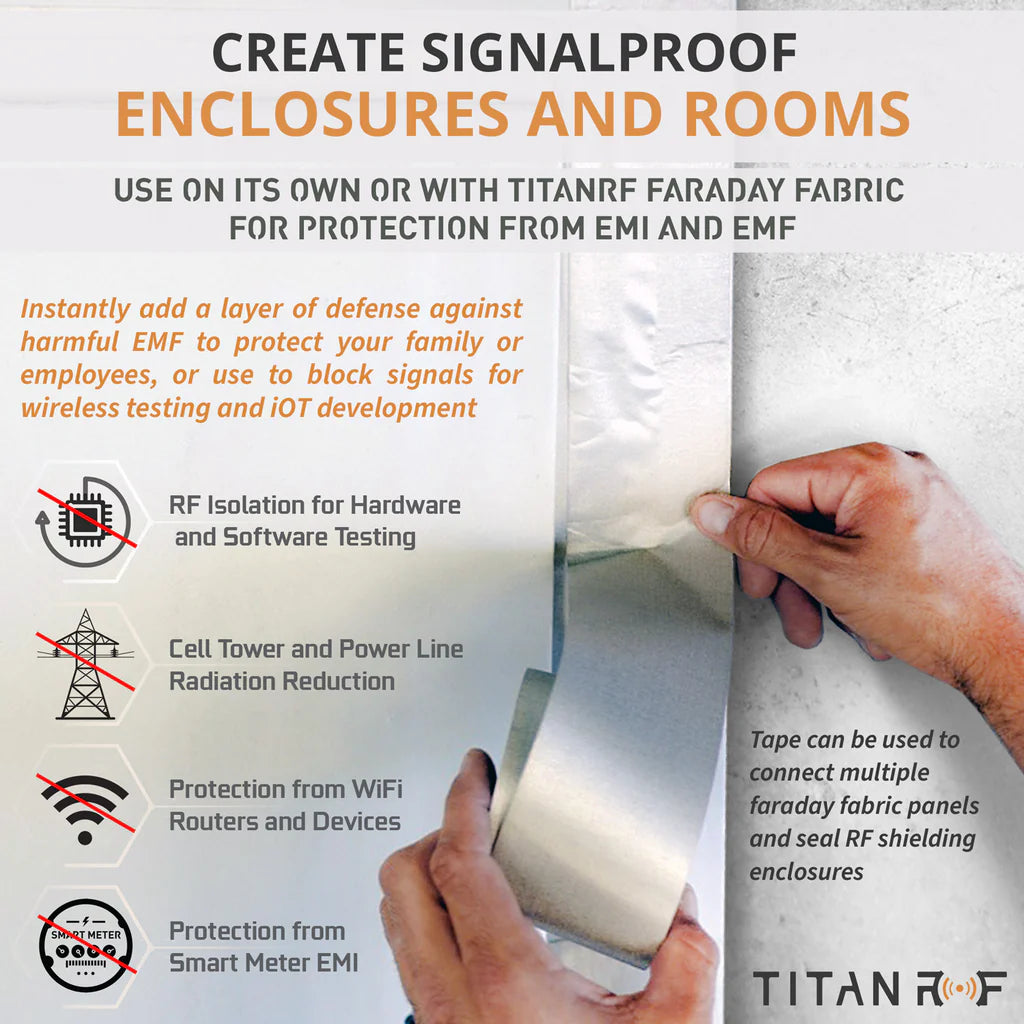 Mission Darkness™ TitanRF Faraday Tape – ledende tape for RF-skjerming