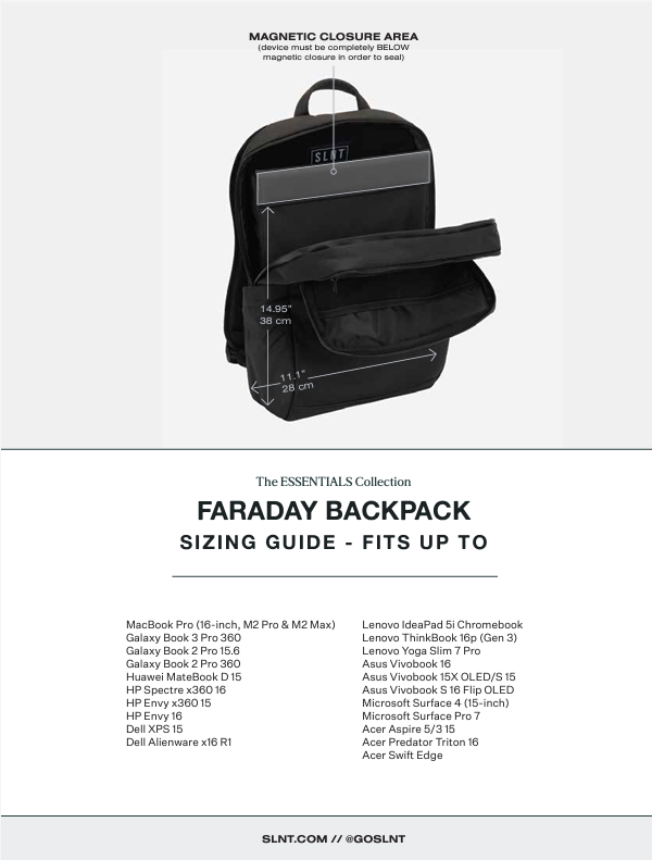 SLNT® Essentials Faraday Backpack