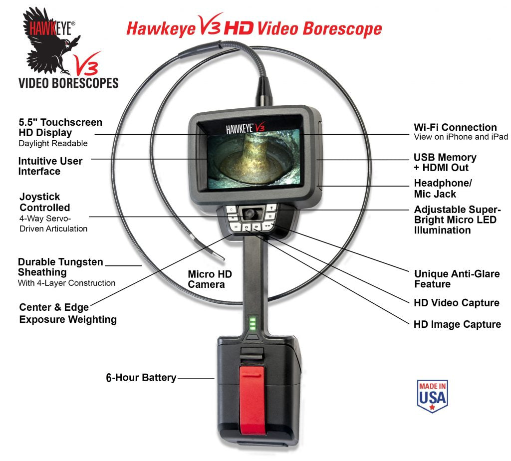 REI Hawkeye® V3 – HD videoboroskop