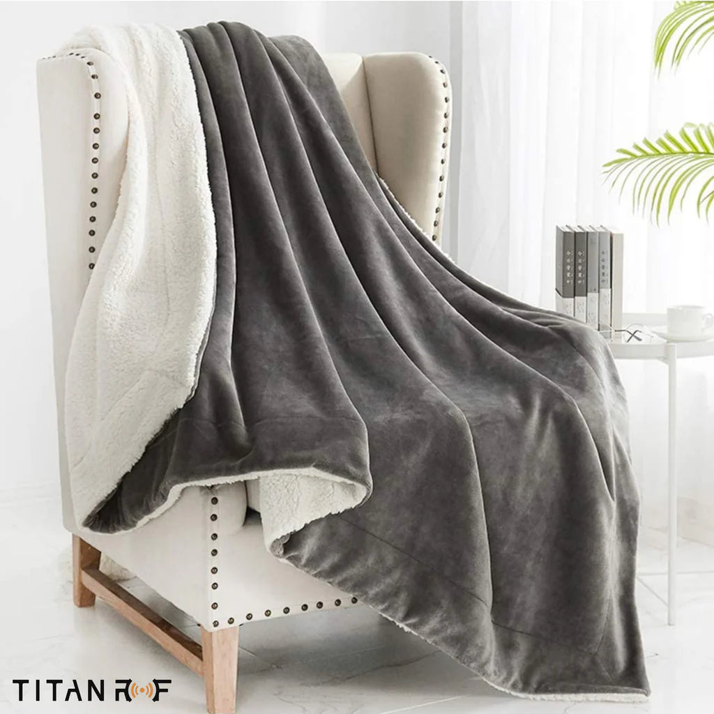 Mission Darkness™ TitanRF™ EMF Throw Blanket (fleece/sherpa-pledd)