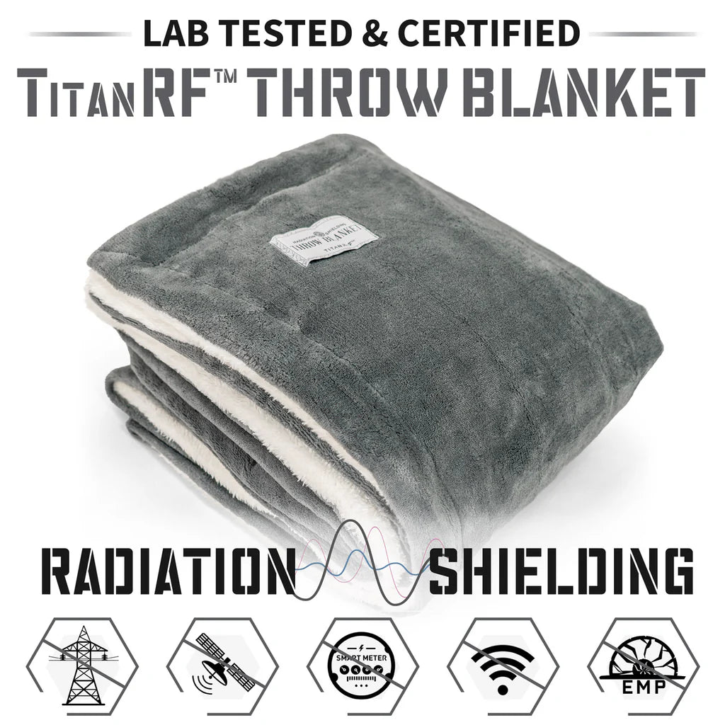 Mission Darkness™ TitanRF™ EMF Throw Blanket (fleece/sherpa-pledd)