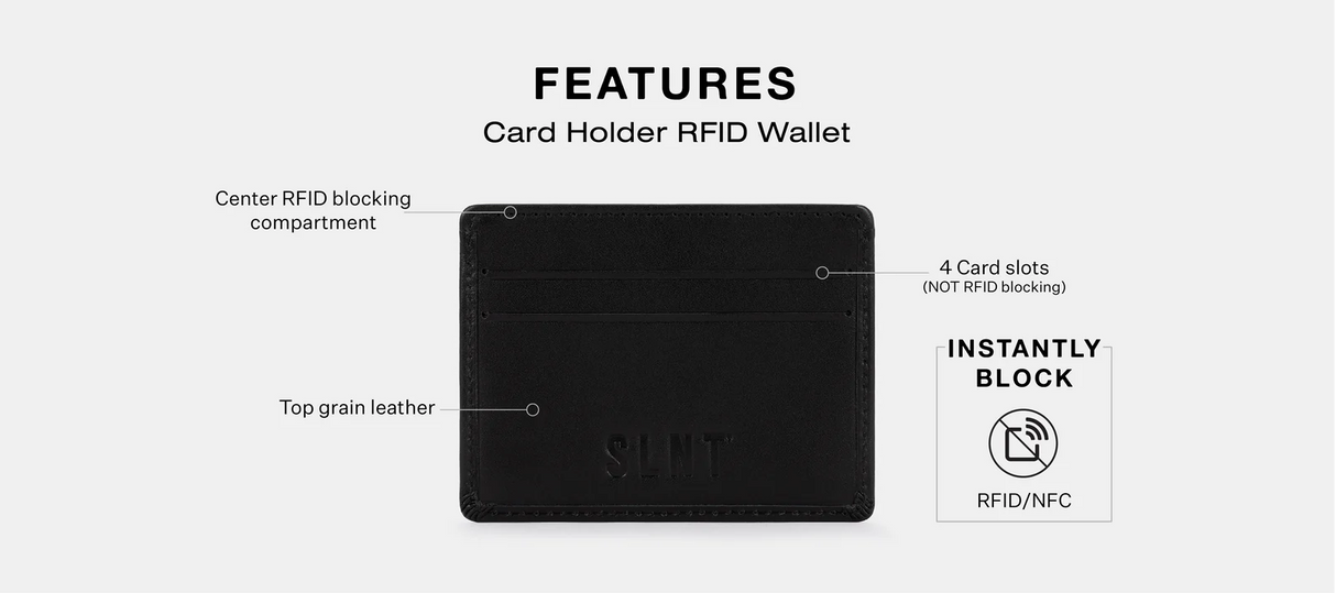 SLNT® - Kortholder RFID-Lommebok i skinn