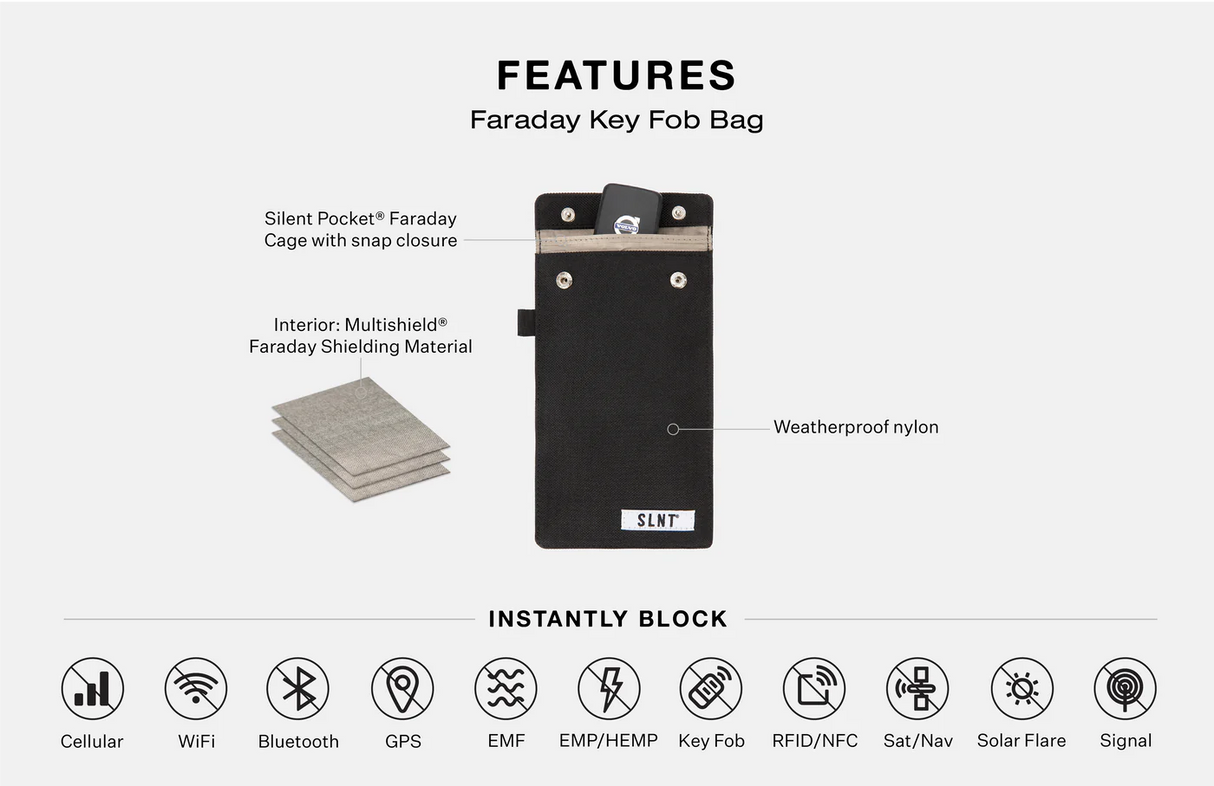 SLNT® - Silent Pocket Faradaybag for bilnøkler