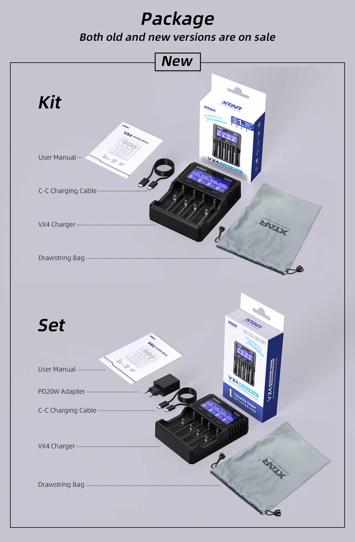 NYHET! - XTAR Visible Mixer VX4 - PD2.0/QC 3.0