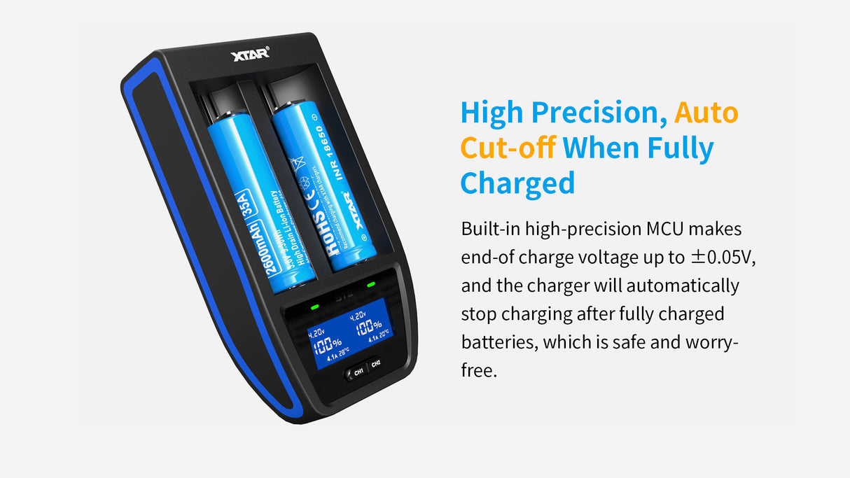 Xtar ST2 - Hurtiglader for Li-Ion batterier