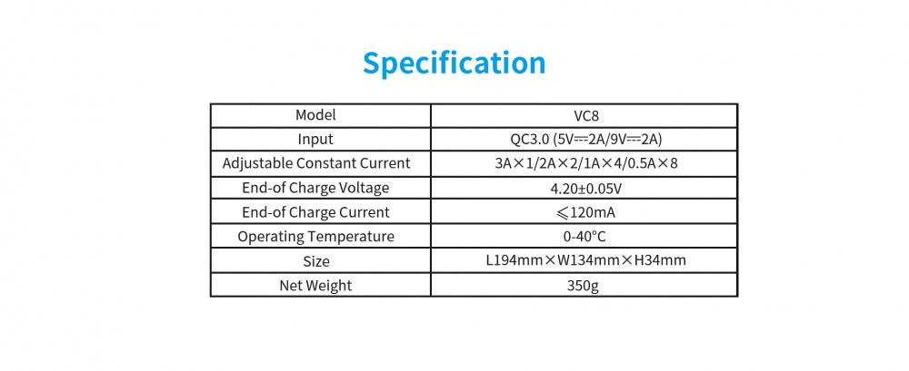 Xtar VC8 - QC 3.0 - USB-C